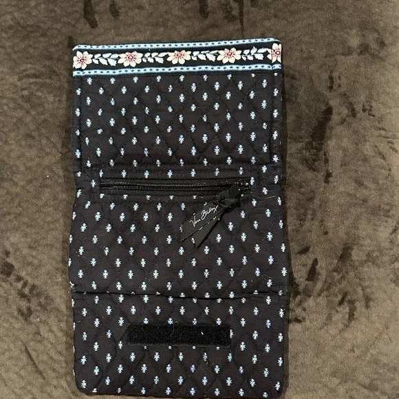 Vera Bradley Black Floral Embroidered Wallet **Nordic Black** Retired Pattern - Picture 3 of 5